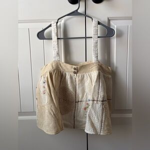 POL Cream Textured Sleeveless Top